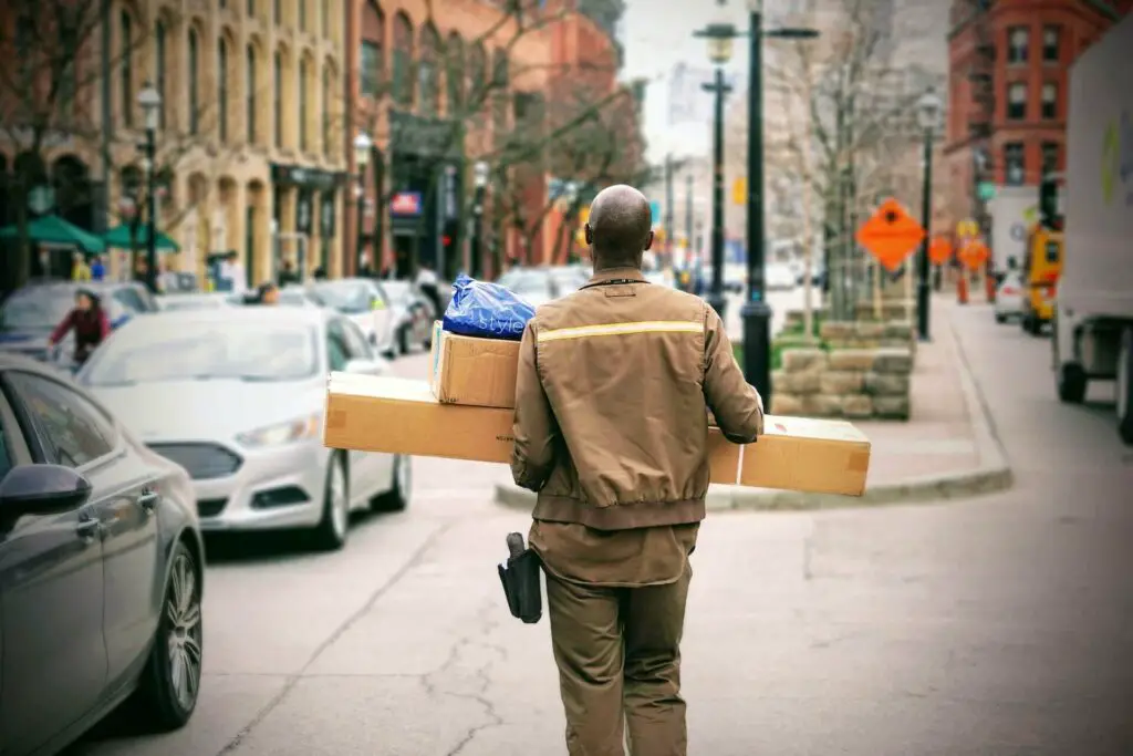 A delivery guy with boxes