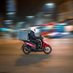Man delivering food on a scooter