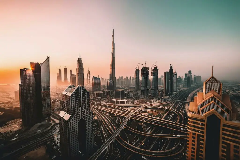Panoramic view of Dubai in UAE