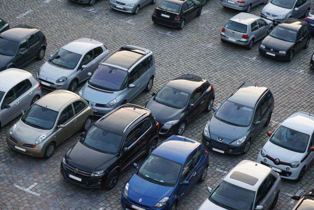 Cars parked on a parking lot