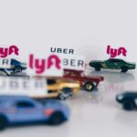Cars with Uber or Lyft signs